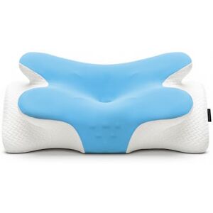 COSYLAND Oreiller Ergonomique Cervical, Oreiller Papillon à Mémoire de Forme pour Le Cou, Coussin Confortable pour Dormir sur Le Côté et sur Le Dos, Blue - Publicité COSYLAND Oreiller Ergonomique Cervical, Oreiller Papillon à Mémoire de Forme pour Le Cou, Coussin Confortable pour Dormir sur Le Côté et sur Le Dos, Blue - Publicité