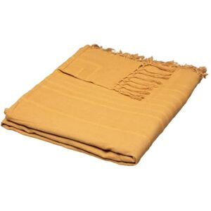 ATMOSPHERA CREATEUR D'INTERIEUR Atmosphera Jeté de lit en Coton Jaune Moutarde 230x250 cm - Publicité ATMOSPHERA CREATEUR D'INTERIEUR Atmosphera Jeté de lit en Coton Jaune Moutarde 230x250 cm - Publicité