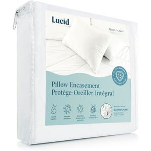 LUCID Protège-Matelas – Protège entièrement Le Matelas pour Une Protection imperméable, Anti-allergènes, Anti-punaises de lit, Standard Pillow Protector Set (2) - Publicité LUCID Protège-Matelas – Protège entièrement Le Matelas pour Une Protection imperméable, Anti-allergènes, Anti-punaises de lit, Standard Pillow Protector Set (2) - Publicité