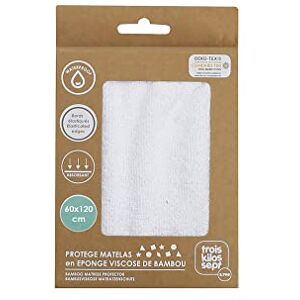 Trois Kilos Sept Protège Matelas Bébé 60 x 120 cm Alèse en Bambou Imperméable Certifié OEKO-TEX® Antibactérien et Absorbant Traitement SANITIZED Blanc - Publicité Trois Kilos Sept Protège Matelas Bébé 60 x 120 cm Alèse en Bambou Imperméable Certifié OEKO-TEX® Antibactérien et Absorbant Traitement SANITIZED Blanc - Publicité