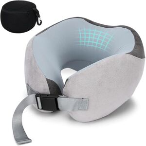 Euqvunn Oreiller de Voyage pour Avion, Coussin de Voyage en Mousse à Mémoire de Forme pour Adultes, Coussin Avion en Soie de Glace Flight Doux, Réglable et Compact pour, avec Sac de Rangement (Gris) - Publicité Euqvunn Oreiller de Voyage pour Avion, Coussin de Voyage en Mousse à Mémoire de Forme pour Adultes, Coussin Avion en Soie de Glace Flight Doux, Réglable et Compact pour, avec Sac de Rangement (Gris) - Publicité