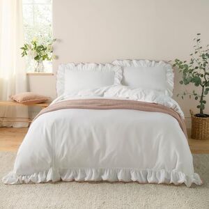 Ensemble de couette en coton rose avec volants - Super King - Publicité Ensemble de couette en coton rose avec volants - Super King - Publicité