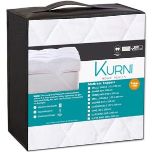 KURNI Surmatelas blanc pour lit simple 90 x 190 cm, moelleux, doux, lavable en machine, composition silencieuse avec sangles d'ancrage d'angle à 4 côtés. Publicité KURNI Surmatelas blanc pour lit simple 90 x 190 cm, moelleux, doux, lavable en machine, composition silencieuse avec sangles d'ancrage d'angle à 4 côtés. Publicité