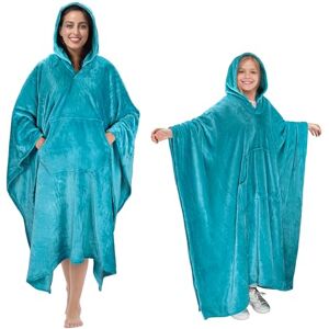 Catalonia Classy Poncho de Couverture Portable pour Adultes Femmes Hommes Couverture à Langer Cape Cape avec Poche Chaude Douce Confortable Cadeau Confortable sans Manches Toutes Saisons - Publicité