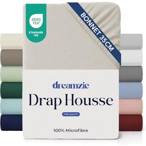 Dreamzie Drap Housse 160 x 200 Bonnet 35 cm pour Matelas Épais 100% Microfibre Beige, Certifié sans Produits Chimiques (Oeko TEX), Drap Housse avec Élastique Complet - Publicité Dreamzie Drap Housse 160 x 200 Bonnet 35 cm pour Matelas Épais 100% Microfibre Beige, Certifié sans Produits Chimiques (Oeko TEX), Drap Housse avec Élastique Complet - Publicité