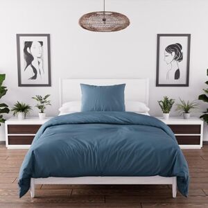 Intemporel Parure Housse de Couette en Microfibre lavée 140x200 cm Boheme Bleu Canard, par Soleil d'Ocre - Publicité Intemporel Parure Housse de Couette en Microfibre lavée 140x200 cm Boheme Bleu Canard, par Soleil d'Ocre - Publicité