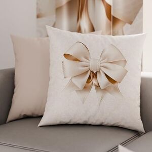 PETTI Artigiani Italiani 2 Taies d’Oreiller 35x35 cm en Microfibre, Coussins Décoratifs Chambre, Salon, Lot de 2 Housses de Coussin, Taie Nœud Beige, 100% Made in Italy - Publicité PETTI Artigiani Italiani 2 Taies d’Oreiller 35x35 cm en Microfibre, Coussins Décoratifs Chambre, Salon, Lot de 2 Housses de Coussin, Taie Nœud Beige, 100% Made in Italy - Publicité