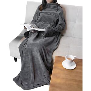 PAVILIA Couverture en Polaire Charcoal avec Manches - Couverture Portable - Publicité PAVILIA Couverture en Polaire Charcoal avec Manches - Couverture Portable - Publicité