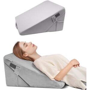 VEVOR Coussin Incliné Lit, Oreiller Triangulaire Orthopédique Réglable, Rembourrage en Mousse, Housse Douce et Lavable, Coussin de Lecture de Lit pour Soulager Le Gonflement des Jambes, Gris Clair - Publicité VEVOR Coussin Incliné Lit, Oreiller Triangulaire Orthopédique Réglable, Rembourrage en Mousse, Housse Douce et Lavable, Coussin de Lecture de Lit pour Soulager Le Gonflement des Jambes, Gris Clair - Publicité