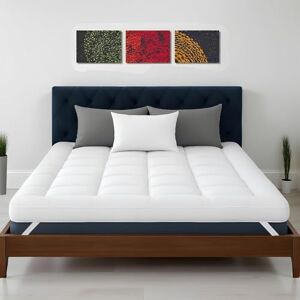 COZY AURA Surmatelas matelassé ultra-doux pour lit king size (150×200 cm) – 4 pouces/10 cm d'épaisseur avec sangles élastiques, microfibre hypoallergénique et respirante pour plus de confort - Publicité COZY AURA Surmatelas matelassé ultra-doux pour lit king size (150×200 cm) – 4 pouces/10 cm d'épaisseur avec sangles élastiques, microfibre hypoallergénique et respirante pour plus de confort - Publicité