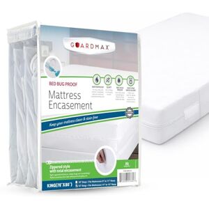 Guardmax Protège-Matelas Anti-punaises de lit avec Fermeture éclair Enveloppe 100% imperméable Doux, hypoallergénique et Respirant Très Grand lit (198 x 203 x 28 cm) - Publicité Guardmax Protège-Matelas Anti-punaises de lit avec Fermeture éclair Enveloppe 100% imperméable Doux, hypoallergénique et Respirant Très Grand lit (198 x 203 x 28 cm) - Publicité