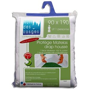 Nuit des Vosges 2035612 Arnaud Protège Matelas Imperméable Coton Blanc 90 x 190 cm - Publicité Nuit des Vosges 2035612 Arnaud Protège Matelas Imperméable Coton Blanc 90 x 190 cm - Publicité