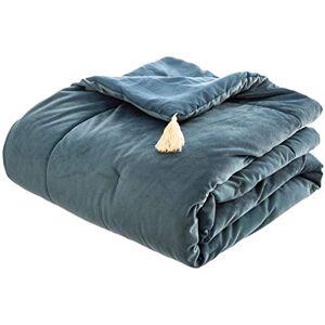 PEGANE Édredon en Velours Bleu L.80 x l.180 cm - Publicité PEGANE Édredon en Velours Bleu L.80 x l.180 cm - Publicité