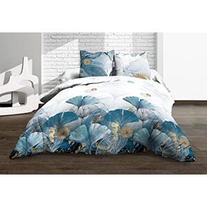 Ginko bleu - Ensemble de literie en coton - 140x190cm, 57 fils - Publicité Ginko bleu - Ensemble de literie en coton - 140x190cm, 57 fils - Publicité