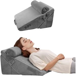 VEVOR Coussin Incliné Lit, Oreiller Triangulaire Orthopédique Réglable, Rembourrage Mousse, Housse Lavable, Coussin de Lecture Lit pour Soulagement Reflux Acide, Maux de Dos, Jambes, Cou, Gris Foncé - Publicité VEVOR Coussin Incliné Lit, Oreiller Triangulaire Orthopédique Réglable, Rembourrage Mousse, Housse Lavable, Coussin de Lecture Lit pour Soulagement Reflux Acide, Maux de Dos, Jambes, Cou, Gris Foncé - Publicité