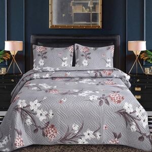 Hadi London Lot de 3 couvre-lits matelassés patchwork Imprimé floral réversible Couette légère et confortable Pour lits doubles et king size 220x240 cm 30 designs - Publicité Hadi London Lot de 3 couvre-lits matelassés patchwork Imprimé floral réversible Couette légère et confortable Pour lits doubles et king size 220x240 cm 30 designs - Publicité