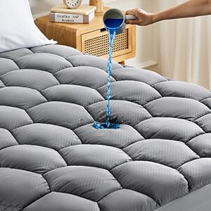 Sonive Protège-matelas imperméable et respirant, 200 x 200 cm, avec poche de 30 cm de profondeur, housse lavable 200 x 200 + 30 cm, gris - Publicité Sonive Protège-matelas imperméable et respirant, 200 x 200 cm, avec poche de 30 cm de profondeur, housse lavable 200 x 200 + 30 cm, gris - Publicité