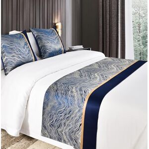 Guest Ruyunlai Couvre-lit de luxe de qualité hôtelière bleu avec 2 taies d'oreiller (50x50 cm) Tissu élégant et confortable avec finition anti-rides et de qualité supérieure - Publicité Guest Ruyunlai Couvre-lit de luxe de qualité hôtelière bleu avec 2 taies d'oreiller (50x50 cm) Tissu élégant et confortable avec finition anti-rides et de qualité supérieure - Publicité
