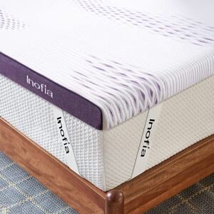 Inofia GELEX Surmatelas en mousse à mémoire de forme en gel avec housse lavable, soulagement de la pression, refroidisseur de sommeil, 2 couches de mousse pour un repos facile, sentier de 100 nuits - Publicité Inofia GELEX Surmatelas en mousse à mémoire de forme en gel avec housse lavable, soulagement de la pression, refroidisseur de sommeil, 2 couches de mousse pour un repos facile, sentier de 100 nuits - Publicité
