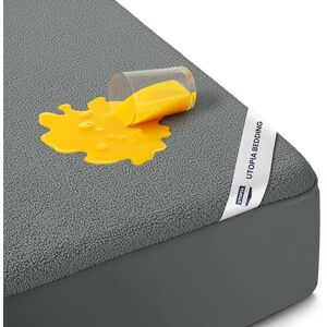 Utopia Bedding Protège-Matelas en Tissu éponge imperméable, Respirant, avec Poches élastiques, 200 g/m², pour lit Double, Gris - Publicité Utopia Bedding Protège-Matelas en Tissu éponge imperméable, Respirant, avec Poches élastiques, 200 g/m², pour lit Double, Gris - Publicité