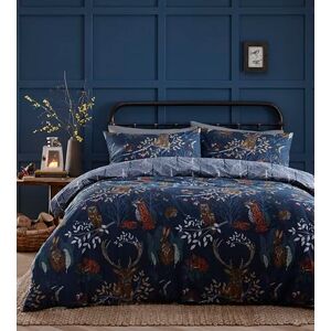 furn. Forest Fauna 3pcs Double Duvet Cover Set, Cotton, Polyester, Navy (FORESTF/D02/NVY), Blue - Publicité furn. Forest Fauna 3pcs Double Duvet Cover Set, Cotton, Polyester, Navy (FORESTF/D02/NVY), Blue - Publicité