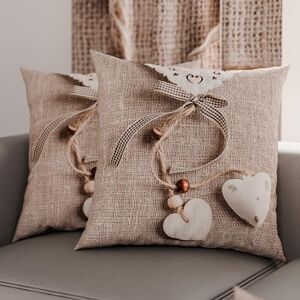 PETTI Artigiani Italiani Paire de taies d'oreiller 65 x 65 cm en Microfibre, Coussins d'ameublement, canapé, Salon, 2 Housses de Coussin, taie d'oreiller Shabby 331, 100% fabriqué en Italie - Publicité PETTI Artigiani Italiani Paire de taies d'oreiller 65 x 65 cm en Microfibre, Coussins d'ameublement, canapé, Salon, 2 Housses de Coussin, taie d'oreiller Shabby 331, 100% fabriqué en Italie - Publicité