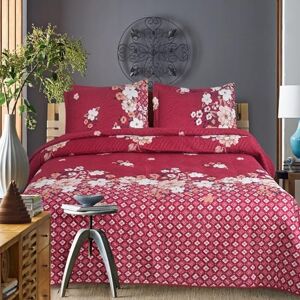 Hadi London Lot de 3 couvre-lits matelassés en patchwork avec 2 taies Imprimé floral réversible Confort de couette légère Convient aux lits doubles et king size 220 x 240 cm 30 motifs uniques - Publicité Hadi London Lot de 3 couvre-lits matelassés en patchwork avec 2 taies Imprimé floral réversible Confort de couette légère Convient aux lits doubles et king size 220 x 240 cm 30 motifs uniques - Publicité