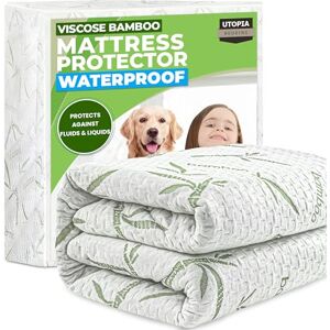 Utopia Bedding Protège Matelas Queen Imperméable, Viscose de Premium Alèse Drap Housse, Certifié Oeko-Tex, Matelas Couvre, Respirant, Élastique Tout Autou - Publicité Utopia Bedding Protège Matelas Queen Imperméable, Viscose de Premium Alèse Drap Housse, Certifié Oeko-Tex, Matelas Couvre, Respirant, Élastique Tout Autou - Publicité