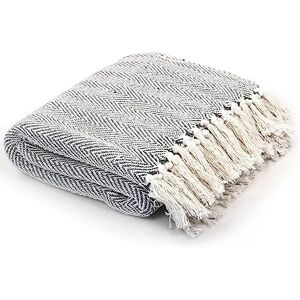 vidaXL Couverture Coton à Chevrons 125x150 cm Gris Chaise Canapé Lit Décor - Publicité vidaXL Couverture Coton à Chevrons 125x150 cm Gris Chaise Canapé Lit Décor - Publicité