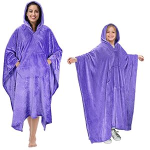 Catalonia Classy Poncho de Couverture Portable pour Adultes Femmes Hommes Couverture à Langer Cape Cape avec Poche Chaude Douce Confortable Cadeau Confortable sans Manches Toutes Saisons - Publicité