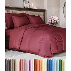 CGK Unlimited Duvet Cover Queen Size Set Extra Soft Queen Size Duvet Cover 90 x 90 with 2 Pillow Shams Hotel Luxury Easy Care and Fade Free w/ Zipper Closures & Ties Comfy Breathable Bedding Set (Burgundy) - Publicité CGK Unlimited Duvet Cover Queen Size Set Extra Soft Queen Size Duvet Cover 90 x 90 with 2 Pillow Shams Hotel Luxury Easy Care and Fade Free w/ Zipper Closures & Ties Comfy Breathable Bedding Set (Burgundy) - Publicité