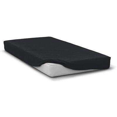 HOME LINGE PASSION Drap Housse 180x200 cm Noir Bonnet 30 cm– Repassage Ultra Facile – - Publicité HOME LINGE PASSION Drap Housse 180x200 cm Noir Bonnet 30 cm– Repassage Ultra Facile – - Publicité