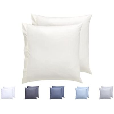 Ensemble de 2 housses de coussin beige TODOCAMA - 60x60 cm - Publicité Ensemble de 2 housses de coussin beige TODOCAMA - 60x60 cm - Publicité