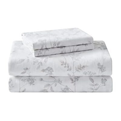 Laura Ashley Ensemble de draps en Flanelle de Coton brossé pour Plus de Douceur et de Confort (Gris fana, lit Double) - Publicité Laura Ashley Ensemble de draps en Flanelle de Coton brossé pour Plus de Douceur et de Confort (Gris fana, lit Double) - Publicité
