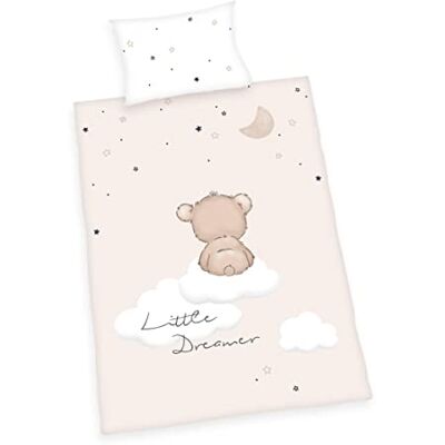 Herding Parure de Lit Little Dreamer, Made in Green by Oeko TEX, Taie de Coussin env. 40 x 60 cm, Housse de Couette env. 135 x 100 cm, avec Fermeture à Boutons, 100% Blanc/Beige - Publicité Herding Parure de Lit Little Dreamer, Made in Green by Oeko TEX, Taie de Coussin env. 40 x 60 cm, Housse de Couette env. 135 x 100 cm, avec Fermeture à Boutons, 100% Blanc/Beige - Publicité