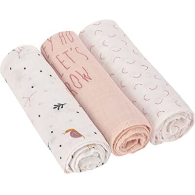 Lässig Baby Couverture de Puériculture Drap Lot de 3 Coton 80 x 80 cm/Swaddle & Burp Blanket L Garden Explorer Girls - Publicité Lässig Baby Couverture de Puériculture Drap Lot de 3 Coton 80 x 80 cm/Swaddle & Burp Blanket L Garden Explorer Girls - Publicité