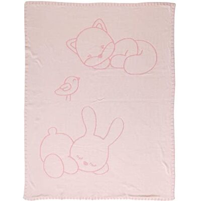 Nattou Couverture Tricoté en Coton, Pomme Le Lapin, Réversible, 100 x 75 cm, Alice et Pomme, Rose/Blanc - Publicité Nattou Couverture Tricoté en Coton, Pomme Le Lapin, Réversible, 100 x 75 cm, Alice et Pomme, Rose/Blanc - Publicité
