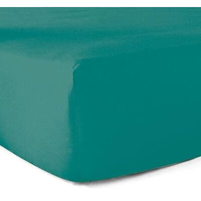 Le linge de Jules Drap-Housse 100% Coton 57 Fils Vert Turquoise 140 x 190 cm Bonnet 30 cm - Publicité Le linge de Jules Drap-Housse 100% Coton 57 Fils Vert Turquoise 140 x 190 cm Bonnet 30 cm - Publicité