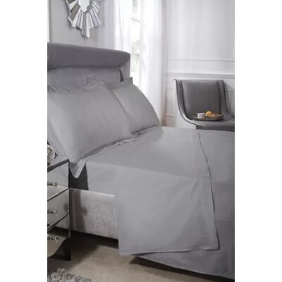 Emma Barclay Drap Plat de Luxe en Coton égyptien 200 Fils/cm² Argenté Lit Simple - Publicité Emma Barclay Drap Plat de Luxe en Coton égyptien 200 Fils/cm² Argenté Lit Simple - Publicité
