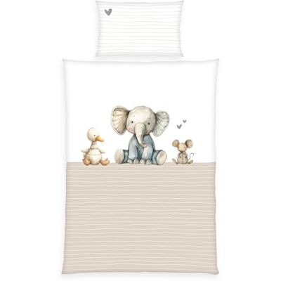 Herding babybest Ensemble de literie pour Enfants en Bas âge, Cuddle Crew, Motif réversible, Housse de Couette 100 x 135 cm, taie d'oreiller 40 x 60 cm, 100% Coton/renforcé, Blanc/Beige - Publicité Herding babybest Ensemble de literie pour Enfants en Bas âge, Cuddle Crew, Motif réversible, Housse de Couette 100 x 135 cm, taie d'oreiller 40 x 60 cm, 100% Coton/renforcé, Blanc/Beige - Publicité