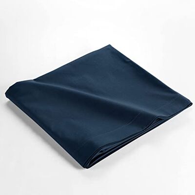 Biolina - Bleu marine - 180x290 cm - Drap plat - Publicité Biolina - Bleu marine - 180x290 cm - Drap plat - Publicité