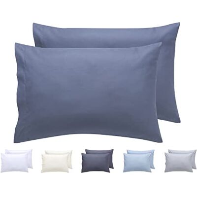 TODOCAMA Ensemble de 2 housses de coussin en microfibre bleu-gris - Hypoallergénique - Publicité TODOCAMA Ensemble de 2 housses de coussin en microfibre bleu-gris - Hypoallergénique - Publicité