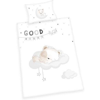 Herding Parure de Lit Réversible Pour Enfants, Motif Petit Ours Endormi, Housse de Couette 100 x 135 cm, Taie d'Oreiller 40 x 60 cm, Flanelle - Publicité Herding Parure de Lit Réversible Pour Enfants, Motif Petit Ours Endormi, Housse de Couette 100 x 135 cm, Taie d'Oreiller 40 x 60 cm, Flanelle - Publicité