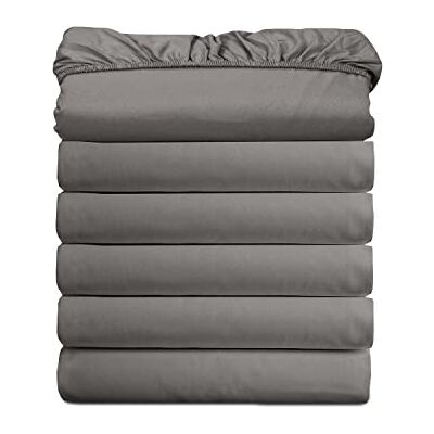 Elegant Comfort Lot de 6 draps-Housses de Luxe de qualité hôtelière sans Plis, de qualité hôtelière 1500, avec Poches de Rangement sur Les côtés, pour lit Simple/Simple XL, Gris - Publicité Elegant Comfort Lot de 6 draps-Housses de Luxe de qualité hôtelière sans Plis, de qualité hôtelière 1500, avec Poches de Rangement sur Les côtés, pour lit Simple/Simple XL, Gris - Publicité