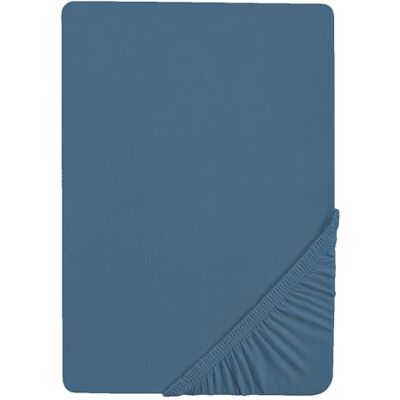 Drap-housse en jersey de coton bio Seashells Indigo Bleu - Drap-housse - Publicité Drap-housse en jersey de coton bio Seashells Indigo Bleu - Drap-housse - Publicité