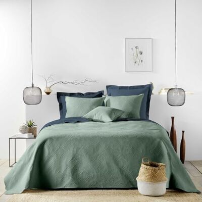 Douceur d'Intérieur , Couvre-Lit Matelassé (220 x 240 cm) et 2 Taies d'oreiller (60 x 60 cm) Romane Cèdre, Microfibre Unie - Publicité Douceur d'Intérieur , Couvre-Lit Matelassé (220 x 240 cm) et 2 Taies d'oreiller (60 x 60 cm) Romane Cèdre, Microfibre Unie - Publicité