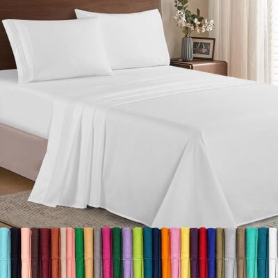 Elegant Comfort Parure de lit 4 pièces de Luxe Douce, de qualité hôtelière Haut de Gamme 1500, Infroissable, Plus Confortable, Drap-Housse avec élastique Tout Autour, Poche Profonde mesurant jusqu'à - Publicité Elegant Comfort Parure de lit 4 pièces de Luxe Douce, de qualité hôtelière Haut de Gamme 1500, Infroissable, Plus Confortable, Drap-Housse avec élastique Tout Autour, Poche Profonde mesurant jusqu'à - Publicité