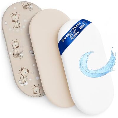 Totsy Baby Draps Housse Poussette Bord élastique Lot de 3 Protège Matelas imperméable imperméable avec bord élastique 35x75 cm 2x Drap housse Bébé pour lit d'appoint cododo berceau couffin Girafes - Publicité Totsy Baby Draps Housse Poussette Bord élastique Lot de 3 Protège Matelas imperméable imperméable avec bord élastique 35x75 cm 2x Drap housse Bébé pour lit d'appoint cododo berceau couffin Girafes - Publicité