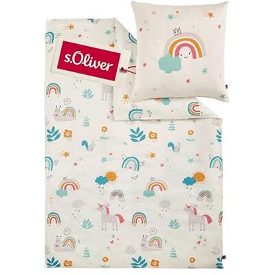 s.Oliver Parure de lit pour enfant Motif licorne 135 x 200 cm 100 % coton Fermeture éclair pratique et lavable en machine 2 pièces Multicolore - Publicité s.Oliver Parure de lit pour enfant Motif licorne 135 x 200 cm 100 % coton Fermeture éclair pratique et lavable en machine 2 pièces Multicolore - Publicité