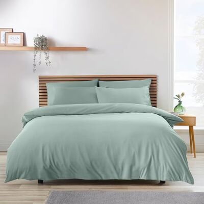 Catherine Lansfield So Soft Parure de lit Double avec Housse de Couette et taies d'oreiller Infroissable Vert - Publicité Catherine Lansfield So Soft Parure de lit Double avec Housse de Couette et taies d'oreiller Infroissable Vert - Publicité